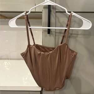 Hollister Gilly Hicks Brown Corset Crop Top